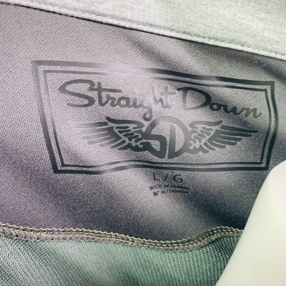 Straight Down Mens Quarter 1/4 Zip Pullover Off White Gray Stretch Size L - Picture 10 of 12